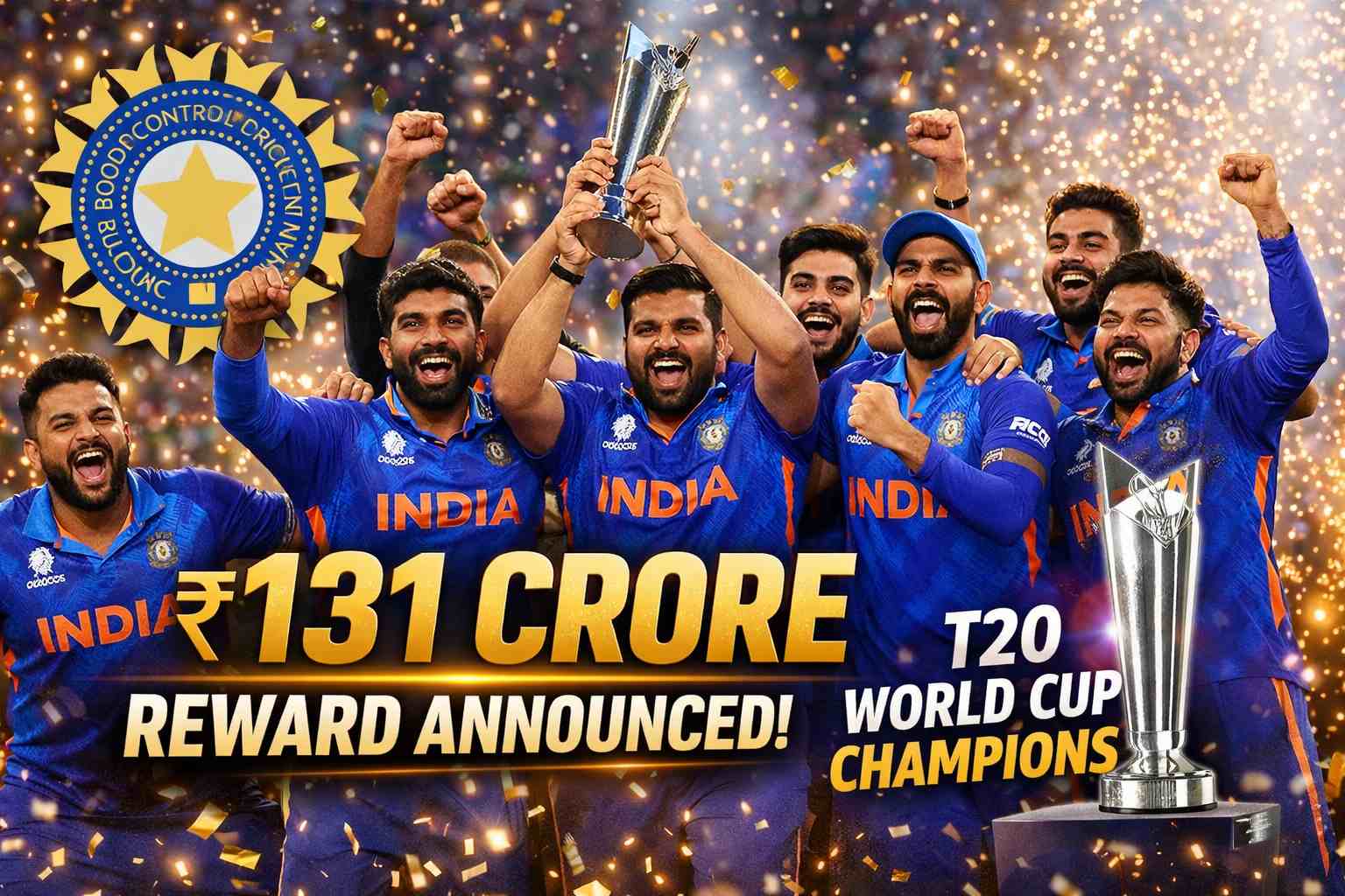 India T20 World Cup Champions 131 Crore Reward BCCI Announcement